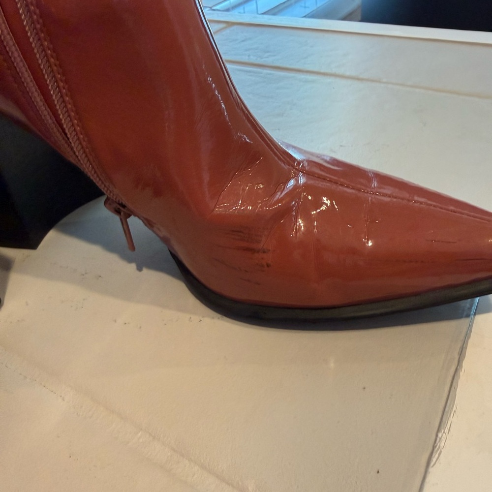 Jeffrey Campbell Glossy Coral Heeled Boots - Picture 3 of 6